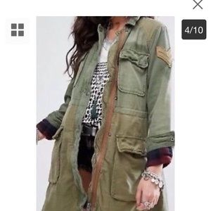 Free People Colorblock Military Jacket, SZ M
